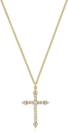 Miniatura 74 de Fettero - Collar con dije de cruz de fe, chapado en oro de 14 K, cadena fina, minimalista, simple, pequeña, para oración, regalo de joyería religiosa
