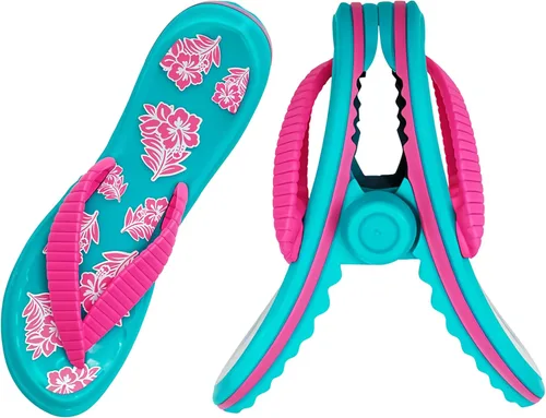 Miniatura 8 de PERFORMORE Clips para toallas de playa (correa rosa), paquete de 2, soporte portátil para toallas, seguro para sillas de playa, terraza, patio