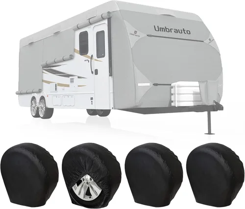 Miniatura 20 de Umbrauto Cubierta para caravana de 5ª rueda de 28 a 31 pies, 7 capas superiores extra gruesa, cubierta de quinta rueda, impermeable, resistente al