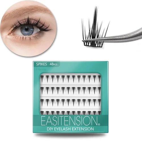 Miniatura 16 de Extensiones de Pestañas DIY Racimos de Pestañas 120 Racimos Pestañas Postizas Efecto 3D Pestañas Individuales Naturales Juego en Casa Kit