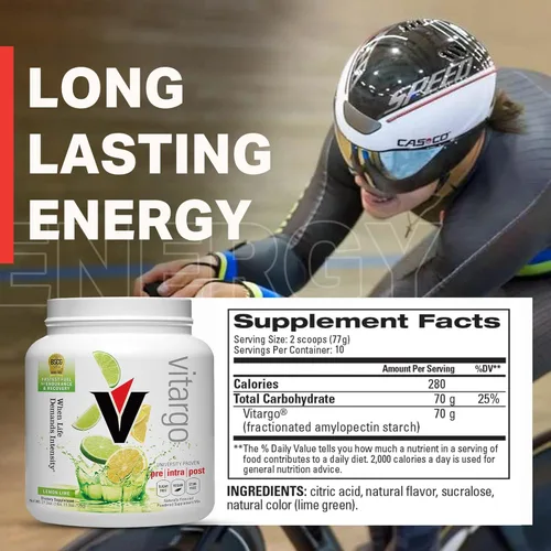 Miniatura 6 de Vitargo Polvo de carbohidratos Alimenta glucógeno muscular 2 veces más rápido 1 libra de limón y lima antes del entrenamiento y polvo