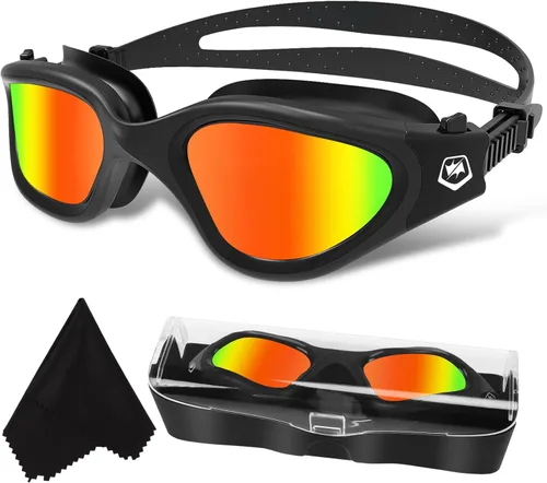 WIN.MAX - Goggles de natación polarizados, antivaho, antirrayos ultravioleta, sin filtraciones y con visión clara para hombres, mujeres, adultos y
