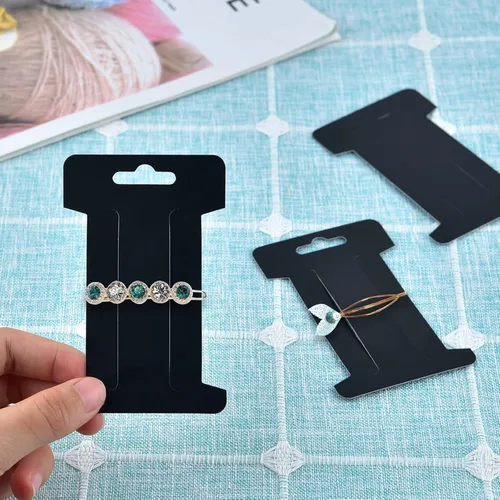 Miniatura 3 de 300 tarjetas de exhibición de pinzas para el cabello, pasadores para el cabello, soporte de exhibición de joyas, cartón de papel rectangular