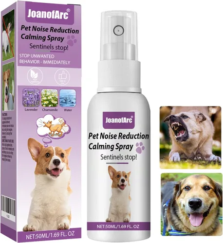 JoanofArc Spray calmante de feromonas para gatos y perros, 1.7 fl oz con kit difusor, ayuda a la calma, reducción del estrés, detiene arañazos y