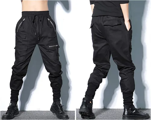 Miniatura 4 de MOKEWEN Pantalones deportivos tipo harén tipo cargo para hombre