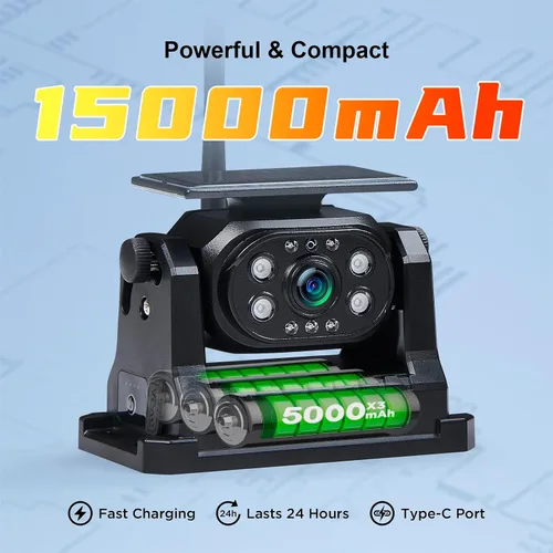Miniatura 5 de Cámara magnética inalámbrica de respaldo, batería de 15000 mAh, recargable, impermeable, HD, solar, retrovisor, cámara de enganche Bluetooth