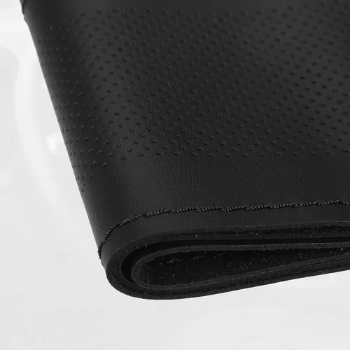Miniatura 6 de uxcell Funda para volante de automóvil de 14.6-15.2 pulgadas de diámetro, costuras cosidas a mano, universal, transpirable, cómoda, piel sintética