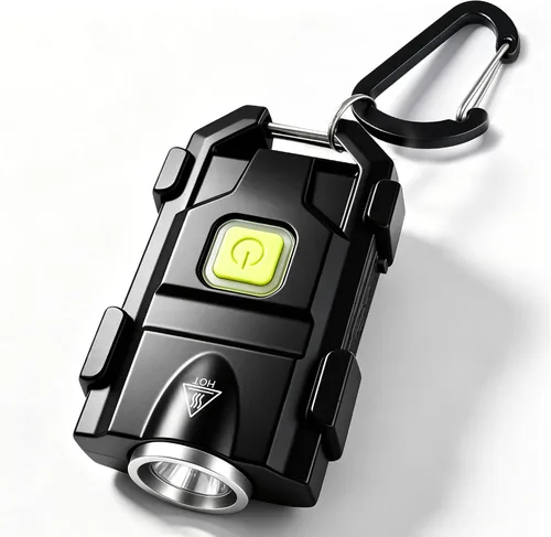 Miniatura 10 de lexall Linterna LED pequeña, paquete de 2 mini llaveros brillantes de 500 lúmenes, luces de bolsillo recargables USB con 3 modos de luces compactas
