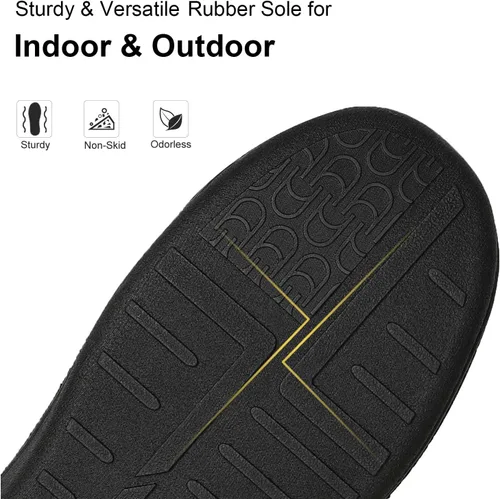 Miniatura 5 de LongBay Pantuflas ajustables para mujer, de espuma viscoelástica, cómodas, anchas, para diabéticos, para casa, Edema, neuropatía ortopédica