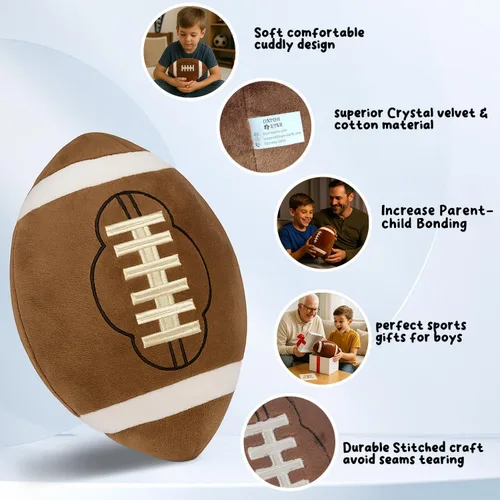 Miniatura 3 de CatchStar Almohada de felpa de fútbol para niños: suave doble costura 1000+ tiro probado juguete de peluche duradero - Regalos de juego