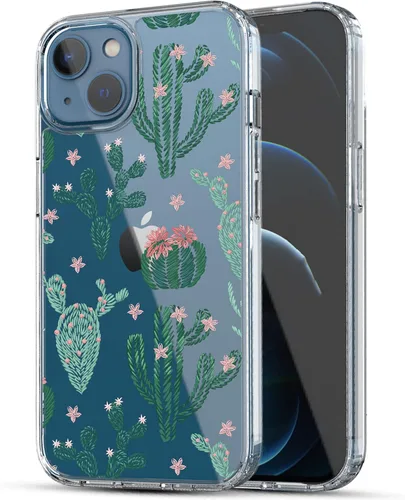 RANZ Compatible con Funda para iPhone 13, Serie Anti-Arañazos y a los Golpes, Carcasa Protectora de PC+ TPU Transparente para iPhone 13 (6.1