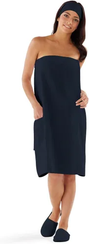 Boca Terry Toalla de spa para mujer - Toalla 100% algodón para spa, regadera y baño - Talla universal, XXL y XXXXL (4XL)., talla única , Negro