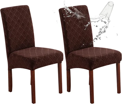Miniatura 40 de Genina Fundas impermeables para sillas de comedor, fundas elásticas de jacquard para sillas de comedor, extraíbles y lavables, protector de silla