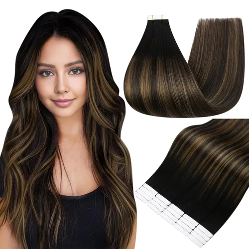 Miniatura 52 de Full Shine - Extensiones de cabello con cinta adhesiva de 18 pulgadas, extensiones de cabello Remy de 1.76 oz, extensiones de cabello lacio