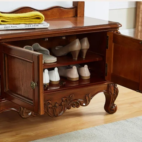Miniatura 6 de Perchero de madera maciza, perchero de pie para colgar camisas, chaquetas (marrón)