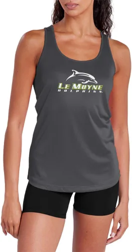 Miniatura 260 de Camiseta deportiva sin mangas oficial de la NCAA Collegiate para mujer, con espalda cruzada, logotipo primario, colección carbón