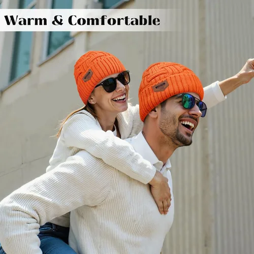 Miniatura 44 de Loritta Gorro de invierno cálido de punto grueso y holgado para hombre