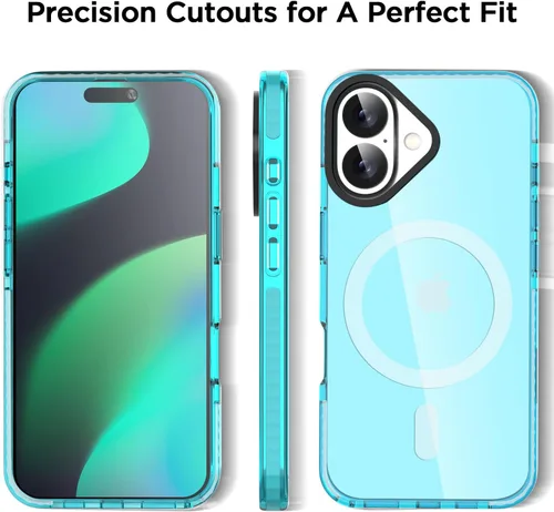 Miniatura 351 de AICase Funda protectora para iPhone 16 compatible con iPhone 16, delgada, ligera, transparente [no amarillenta] Diseño vibrante