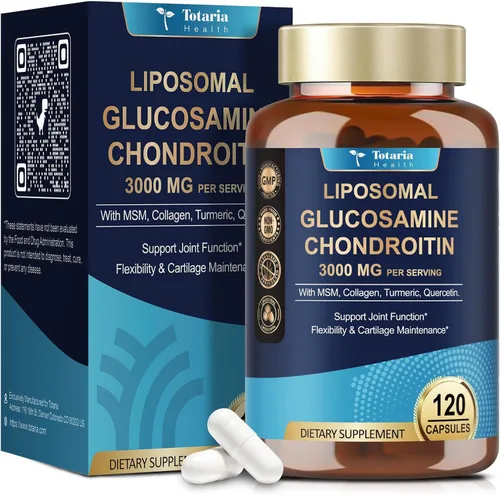 Totaria Glucosamina liposomal condroitina MSM colágeno | 3000 mg | Suplemento de apoyo articular apoyo a la salud ósea flexibilidad y mantenimiento
