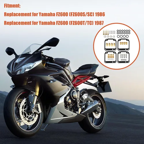 Miniatura 6 de labwork Paquete de 4 kits de reparación de carburador para Yamaha FZ600 YX600 Radian FZ YX 600