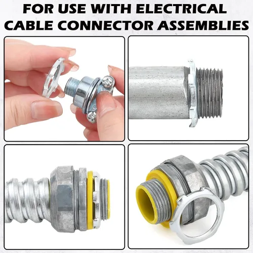 Miniatura 5 de Yaocom 50 piezas de tuercas de bloqueo de conducto eléctrico, tuerca de bloqueo rígida, acero galvanizado, accesorios de conductos eléctricos