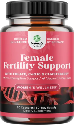 Natures Craft Suplementos de fertilidad para mujeres con inositol y ácido fólico - Vitaminas previas a la concepción para mujeres para el equilibrio