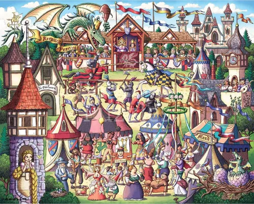 Miniatura 2 de Boardwalk Renaissance Fair - Rompecabezas de 500 piezas con caja premium, regalo para adultos y familia, 16 x 20 pulgadas