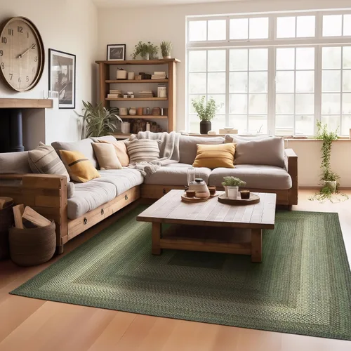 Miniatura 72 de Alfombra ovalada trenzada gris humo de 20 x 30 pulgadas, lavable para interiores y exteriores, decoración campestre para cocinas y entradas