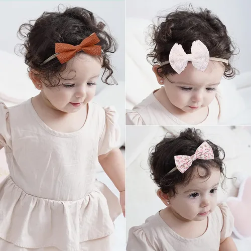 Miniatura 3 de doboi - 24 diademas de flores y lazos para bebés, niñas, recién nacidos, niños pequeños, cintas elásticas de nailon suaves, accesorios