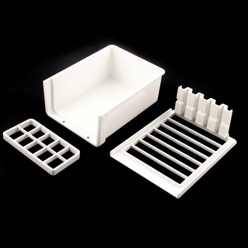 Miniatura 2 de uxcell Rectángulo de cocina de plástico hecho a mano prensa fabricante tofu cortador caja caja blanco
