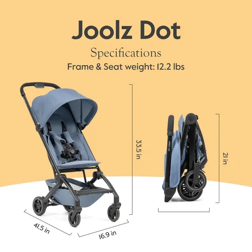Miniatura 2 de Joolz Dot - Cochecito de viaje ultraligero para niños pequeños, compacto y de avión (solo 12.2 libras), diseño plegable con una sola mano, toldo UPF