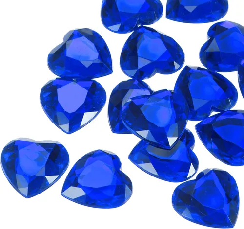 Miniatura 25 de MECCANIXITY 20 piezas de diamantes de imitación acrílicos de corazón de 0.787 pulgadas (0.787 in) con parte trasera plana, gemas de plástico