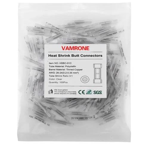Miniatura 11 de 200 conectores de cable termorretráctiles de 16-14 AWG, conectores de cable eléctrico aislados, impermeables, terminales de crimpado de alambre