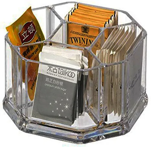 Miniatura 11 de Claro acrílico dos celosías té bolsas titular café azúcar bolsa caso huésped habitación cajas de almacenamiento YTBH-001