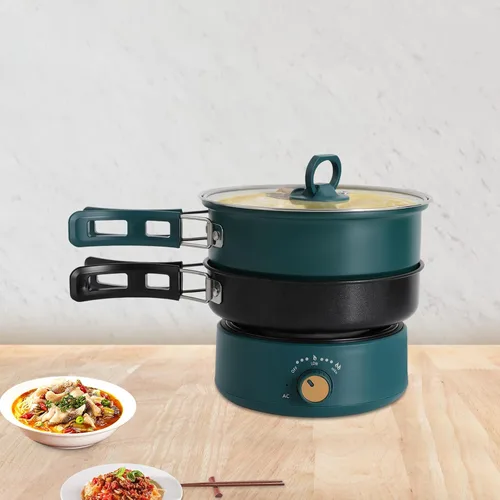 Miniatura 5 de Olla eléctrica portátil – Olla caliente antiadherente 2 en 1 y parrilla, control de 8 temperaturas, acero inoxidable 304, diseño dividido