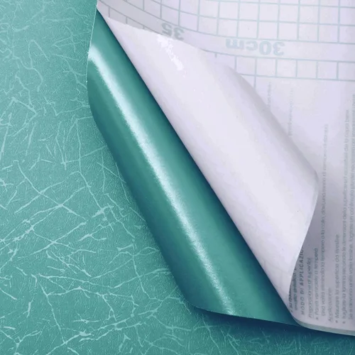 Miniatura 3 de Safiyya Papel tapiz de seda verde azulado para despegar y pegar, papel de contacto texturizado verde azulado, papel tapiz bohemio para dormitorio
