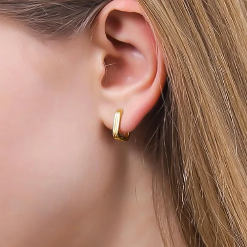 Miniatura 2 de ToHeart Aretes de aro de oro de 14 quilates, aretes de aro de oro, Plata Cobre, No es una piedra preciosa