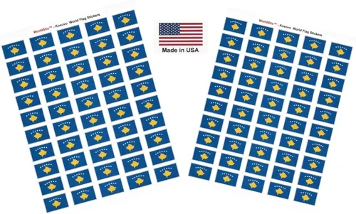 Miniatura 301 de 100 calcomanías de la bandera de Alaska; 1.5" x 1" hechas en Estados Unidos, calcomanías autoadhesivas de la bandera del estado para álbumes