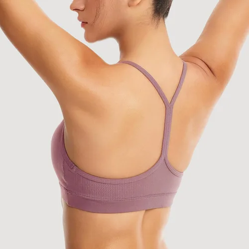 Miniatura 3 de Sujetadores deportivos acolchados para mujer, brasier deportivo sexy de línea larga entrecruzada, brasier deportivo de soporte medio con tirantes