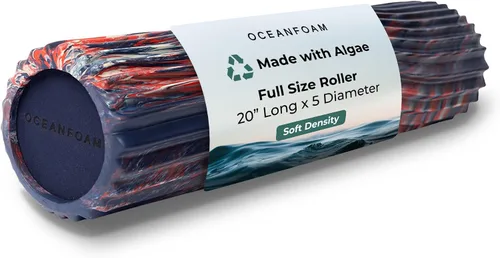 Miniatura 12 de Oceanfoam Soft Tidal Roller (negro y carbón jaspeado) - Rodillo de espuma de baja densidad para terapia física, dolor de espalda, ejercicio