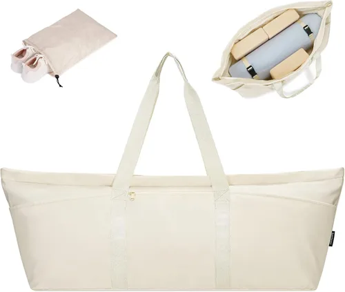 Miniatura 10 de Bolsa grande para esterilla de yoga con compartimento para zapatos y bolsillo impermeable, bolsa de gimnasio para pilates con soporte para esterilla