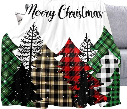 Miniatura 2 de LUVIVIHOME Manta de Navidad, árbol de Navidad, invierno, vacaciones, lana de franela suave y ligera para sofá, 30 x 40 pulgadas (bebé), marrón