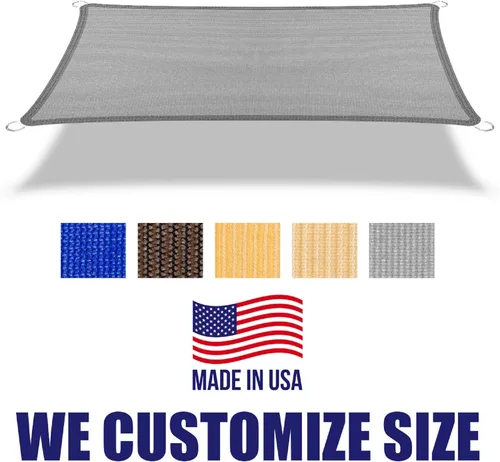 Miniatura 2 de Toldo Vela Rectangular Gris de 6' x 8', Toldo con 95% de Bloqueo UV, Tela de Refugio Awning para Patio Exterior Jardín - Grado Comercial Resistente