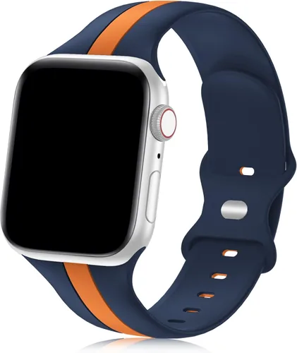 Miniatura 17 de Seizehe - Banda deportiva de diseño compatible con Apple Watch de 38/40/41/42/44/45/46/49 mm, unisex, correa de silicona suave para Apple Watch