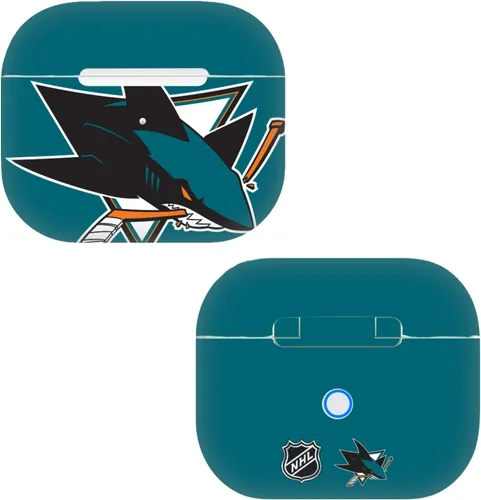 Miniatura 8 de Head Case Designs Calcomanía de vinilo con licencia oficial de la NHL de San José Sharks medio envejecidos, compatible con Apple AirPods 3 de 3ª