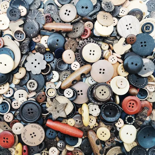 Miniatura 10 de 1600 botones negros de varios tamaños para manualidades, surtido de botones de manualidades mixtos a granel