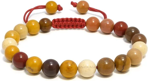 Miniatura 105 de Adjustable Crystal Bracelet – Gemstone Bead Bracelet with Adjustable Macrame String – Chic Gemstone Bracelet for Men and Women – 8mm Round Healing