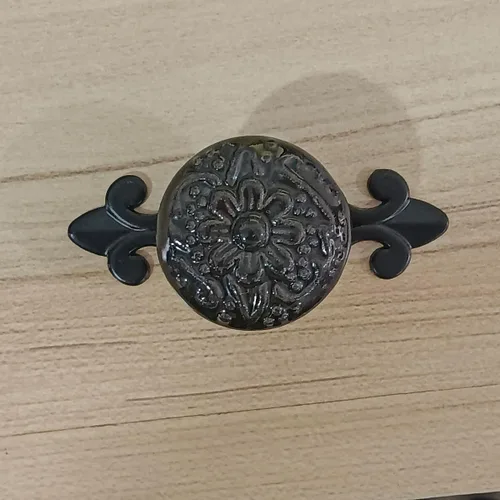 Miniatura 8 de HUAMULAN Paquete de 10 pomos de cerámica retro vintage para aparador, cocina, pétalos, tiradores de armario, cajón, base negra, placa trasera