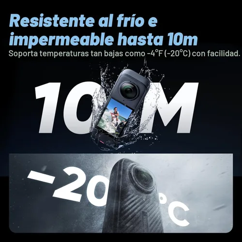 Miniatura 7 de Insta360 X4 Paquete estándar - Cámara de acción impermeable 360 de 8K, video de gran angular 4K, efecto de palo invisible para selfies, protectores