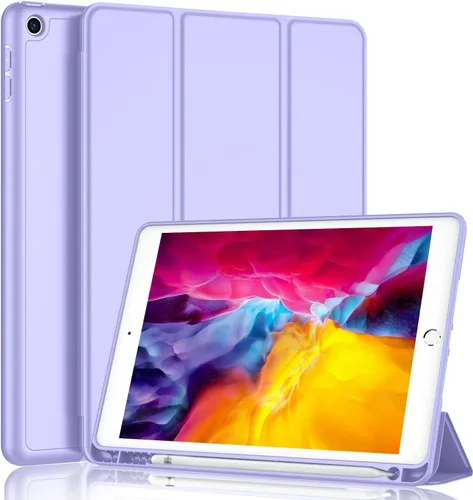 Miniatura 8 de iMieet Funda para iPad 9.7 (modelo 2018/2017, 6ª/5ª generación), funda inteligente con soporte para lápiz y parte trasera de silicona suave de piel